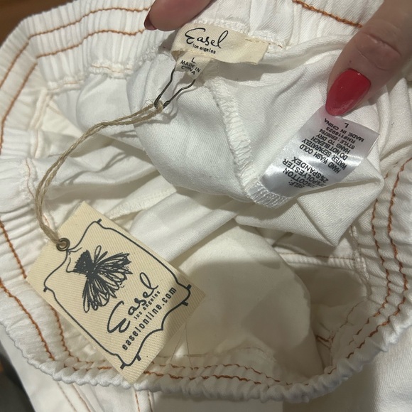 NEW Easel Cropped Wide Leg Relaxed Pants Large - Picture 2 of 3